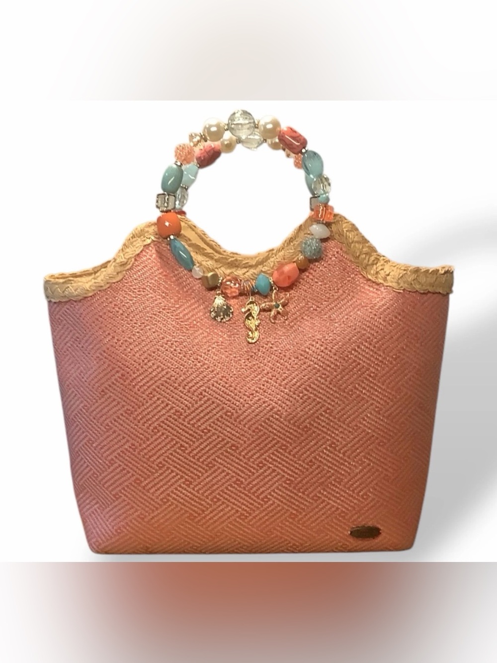 Cappellini Coral Beaded-Handle Tote Bag